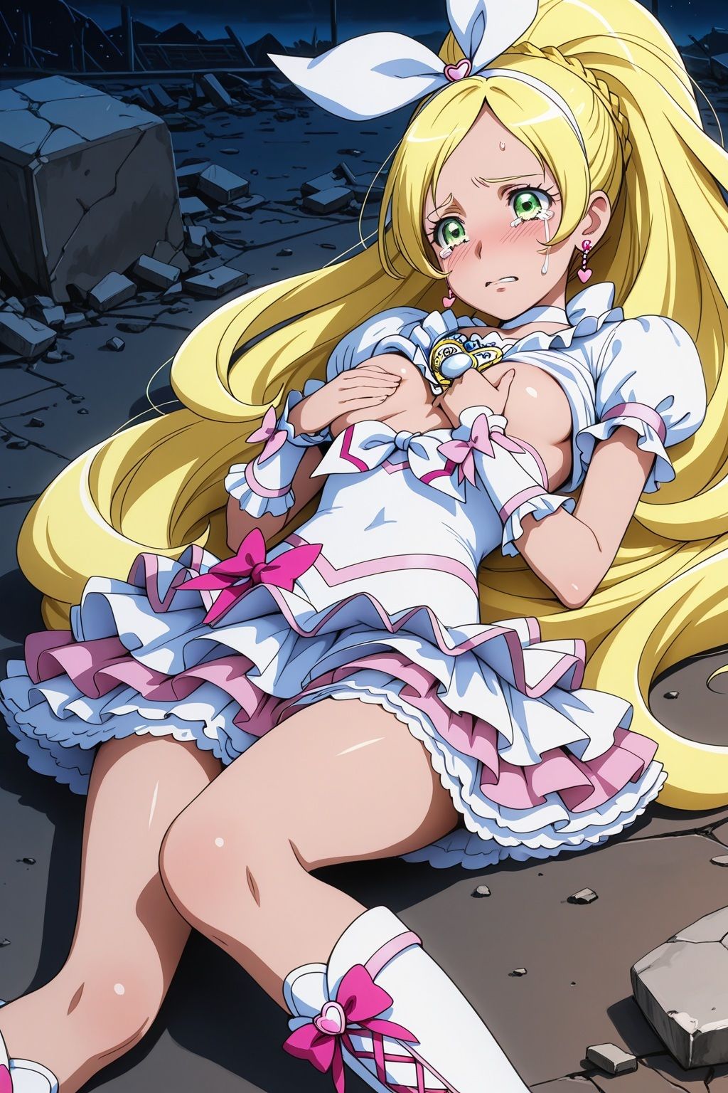 変身ヒロイン×辱 スイートプ●キュア♪ キュ●リズム敗北初セックス - サンプル画像 5