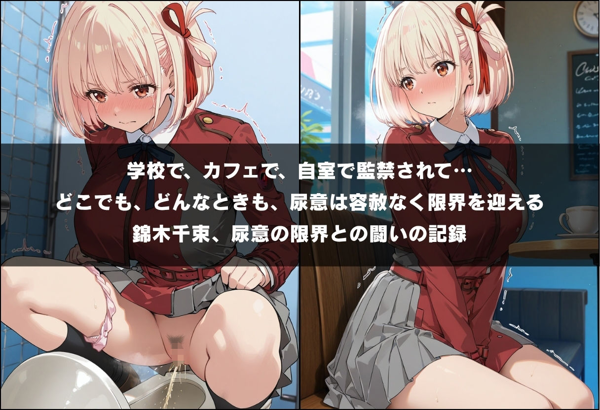 尿意の限界 リコリコおもらし 錦木千束 - サンプル画像 1