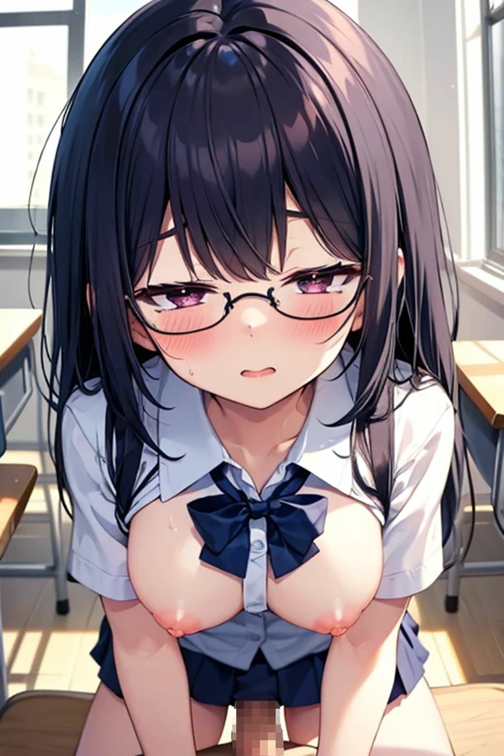 眼鏡少女と学校で - サンプル画像 2