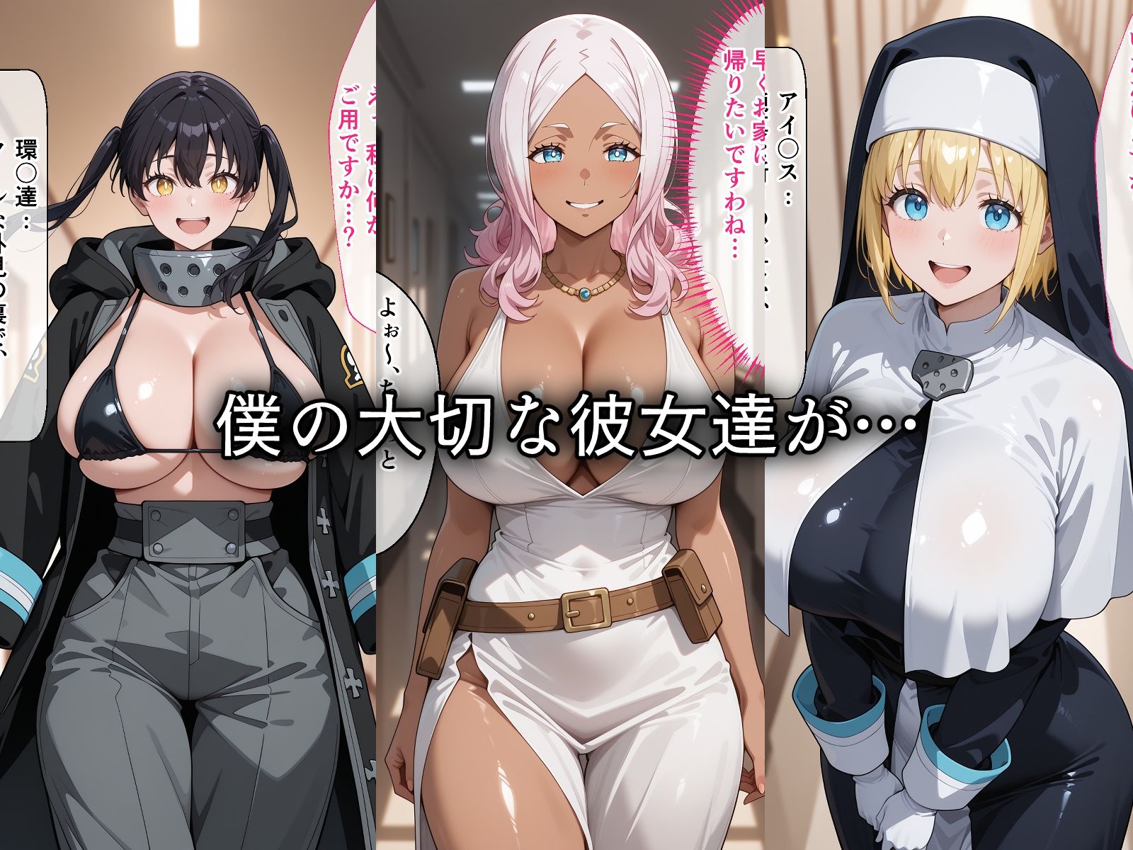 寝取られた巨乳消防隊たち〜催〇アプリで種付け完了 - サンプル画像 1
