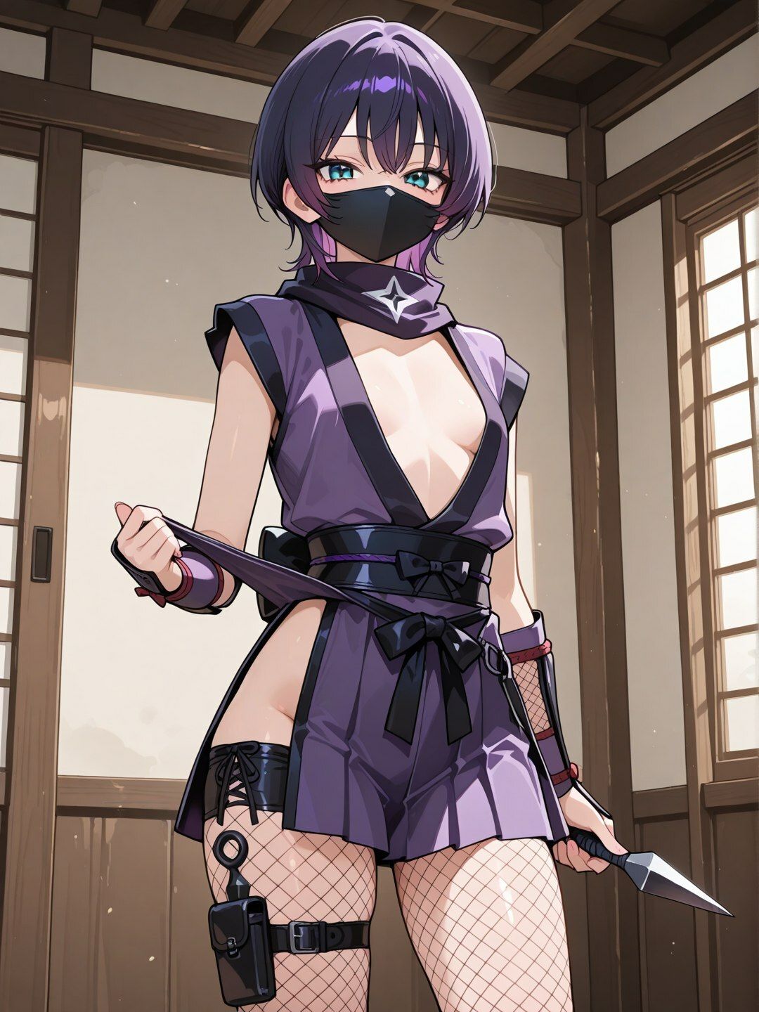 捕らわれた紫髪くノ一 〜潜入任務の果てに〜【R-18 AI CG集】 - サンプル画像 2
