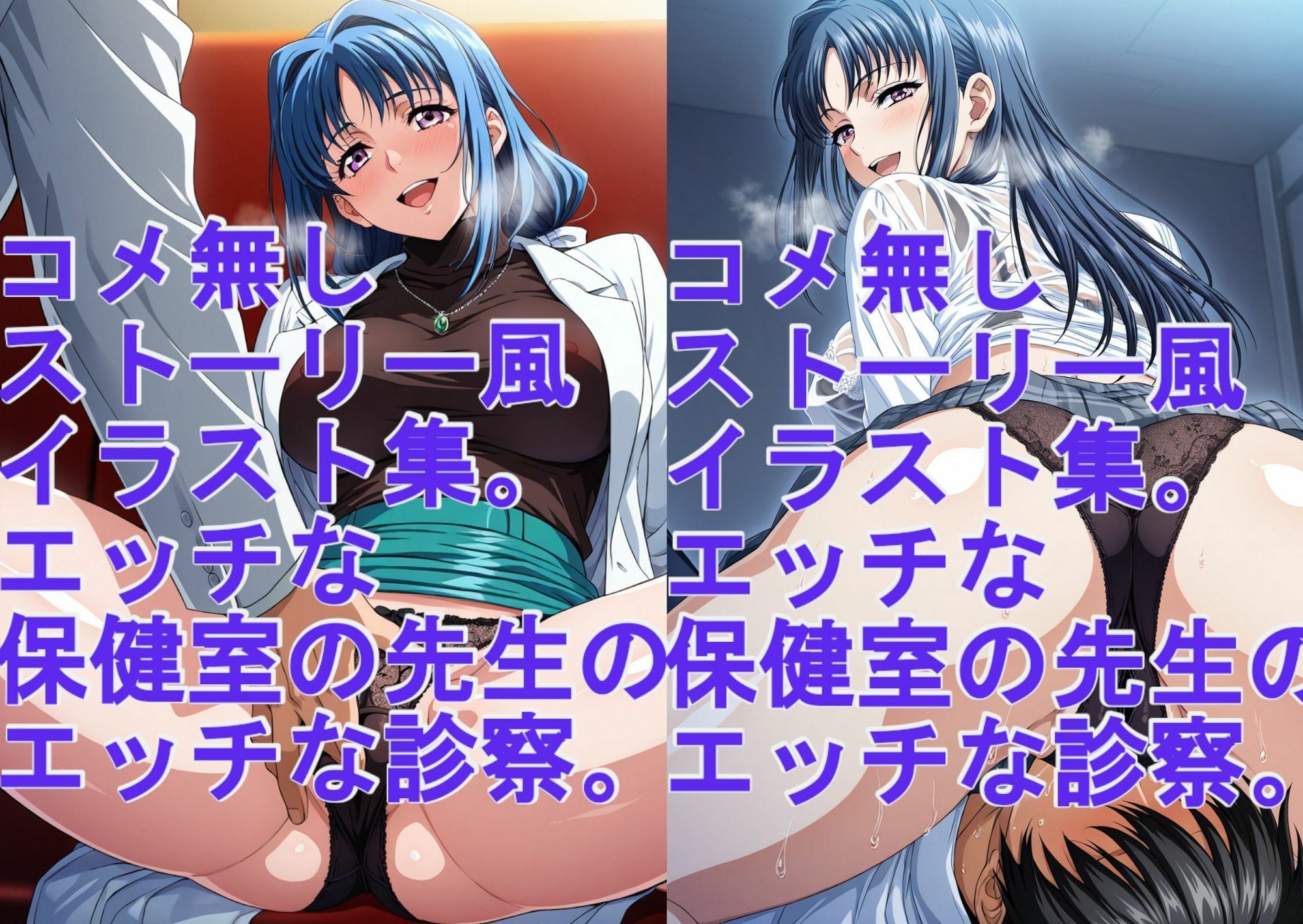 ストーリー風イラスト集。保健室の先生のエッチな診察 - サンプル画像 4