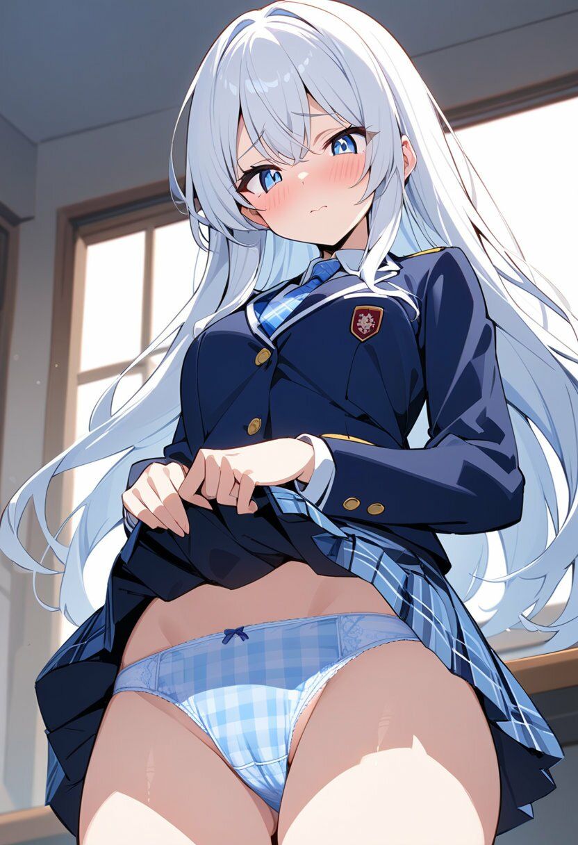 ブレザー服でスカートたくし上げパンチラ200枚 - サンプル画像 3