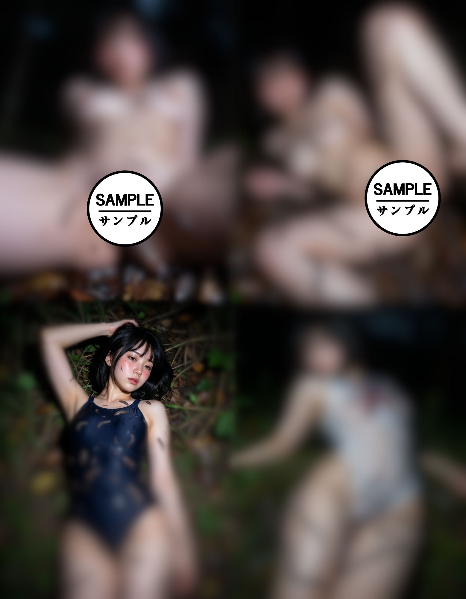 新人AIグラドル白瀬紗夜、誰も来ない夜の公園でこっそりひみつ撮影 Part2 - サンプル画像 1