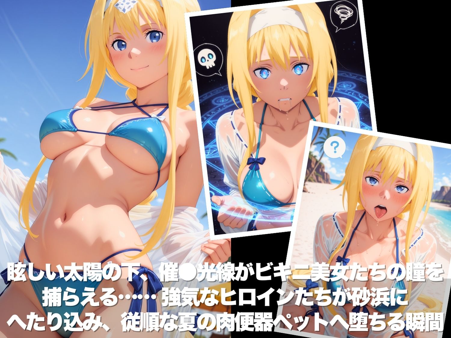 真夏の海辺で堕ちて 〜おじさんの虜になって妊娠するまで〜 ソ●ドアート・オンライン編 - サンプル画像 2
