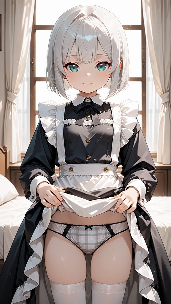 銀髪ショートカットの妹がパンツを見せて誘惑してくるCG集 - サンプル画像 8