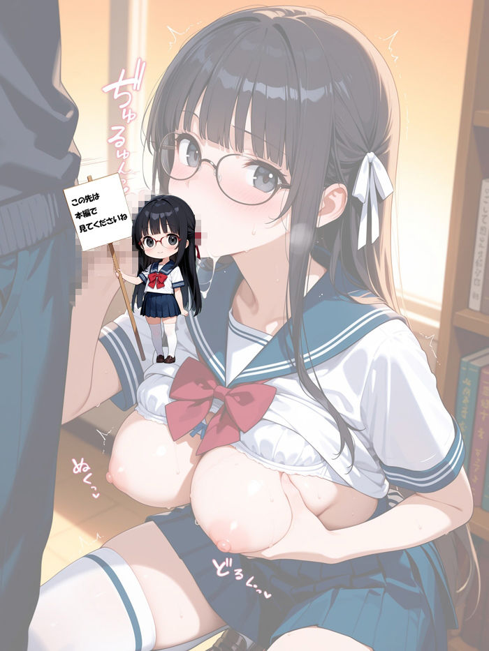 放課後の図書室でイケナイ事が大好きな図書委員さん - サンプル画像 4