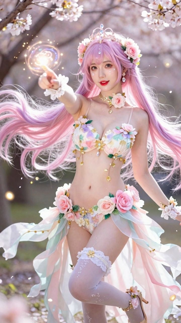 【AIコスプレ美女アイドルシリーズ ＃005 MV ＆ 写真集】〜Me or the Flowers / 星乃音ぴこ〜 - サンプル画像 1