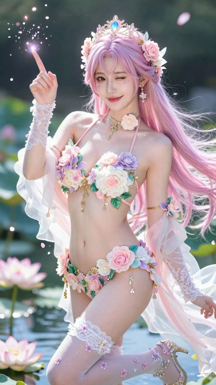 【AIコスプレ美女アイドルシリーズ ＃005 MV ＆ 写真集】〜Me or the Flowers / 星乃音ぴこ〜 - サンプル画像 4