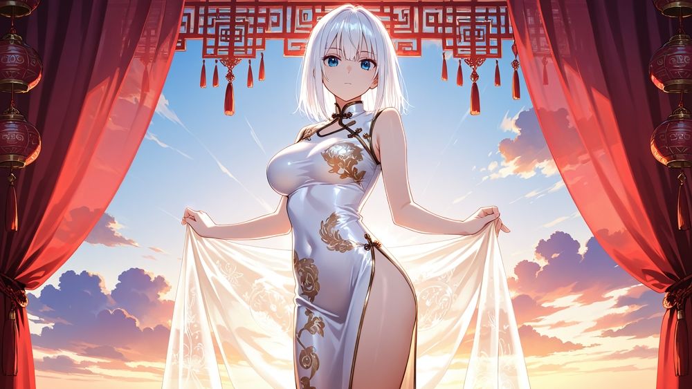 爆乳白髪青眼と深紅髪グラビア羞恥調教プライベート撮影 - サンプル画像 4