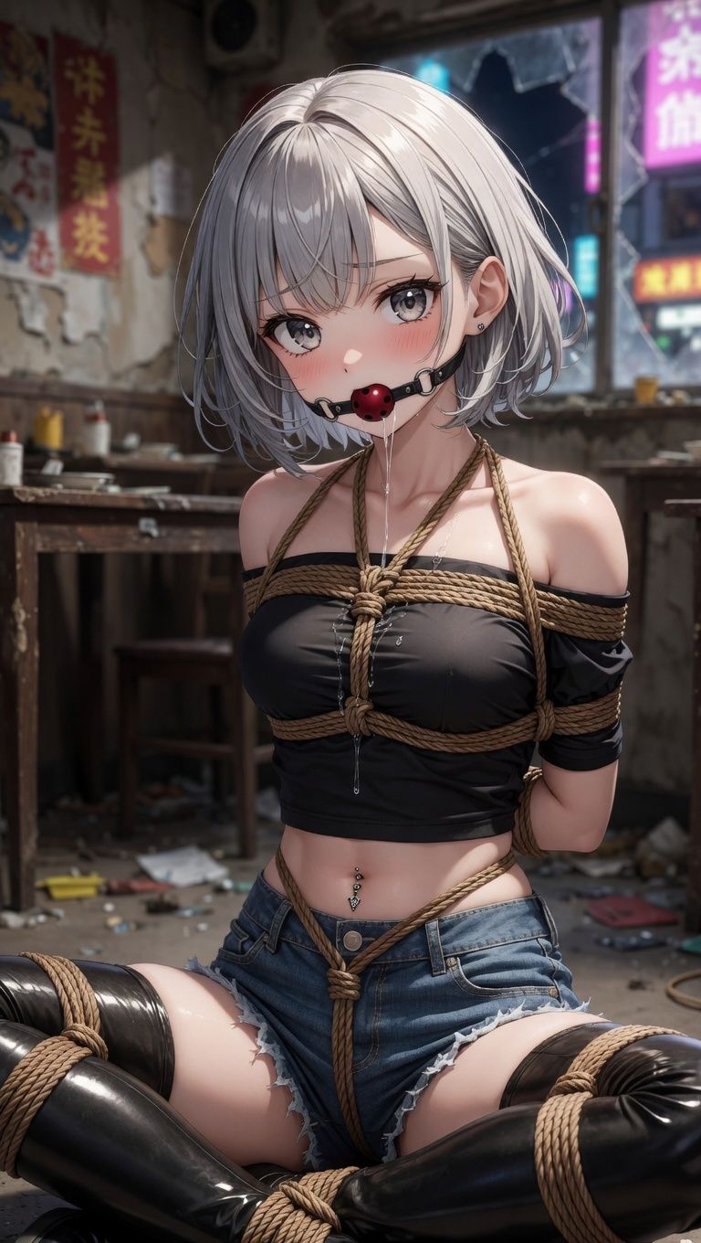 銀色の囚われ姫 〜銀髪少女の緊縛記録〜 - サンプル画像 2