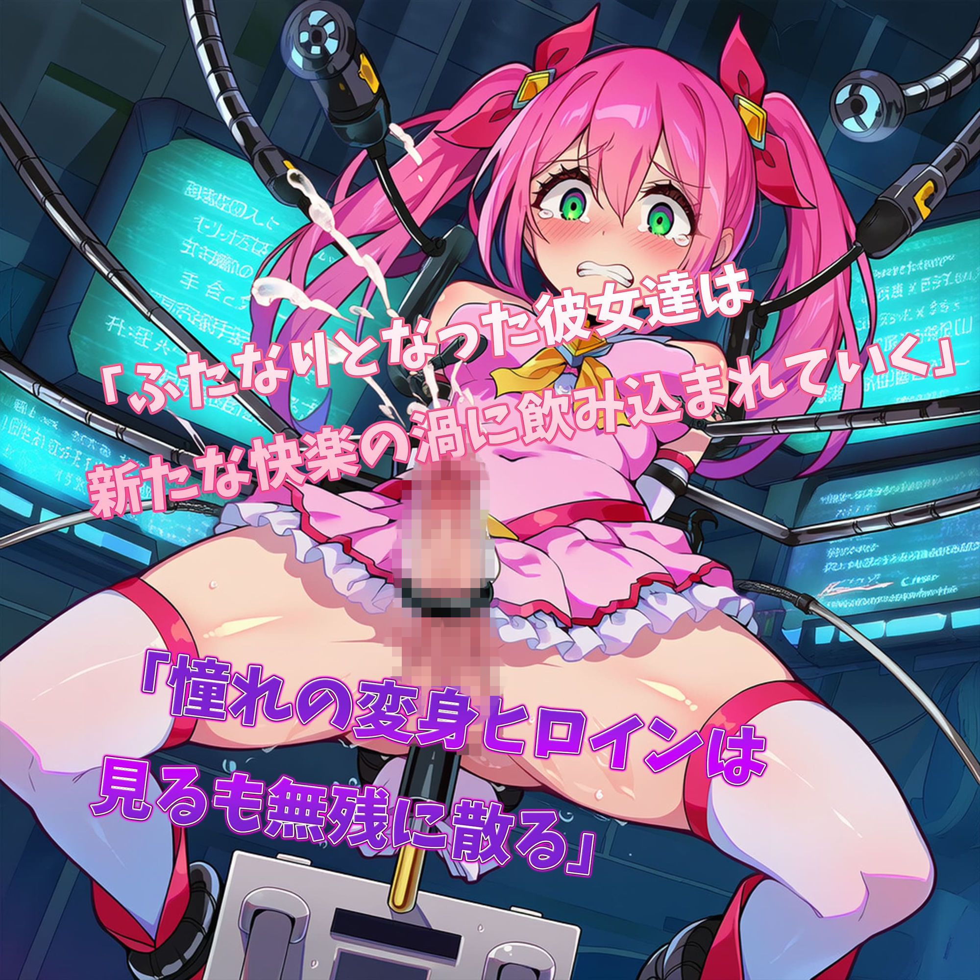 ふたなり変身ヒロイン 尿道×絶頂 シチュエーションCG集 - サンプル画像 1