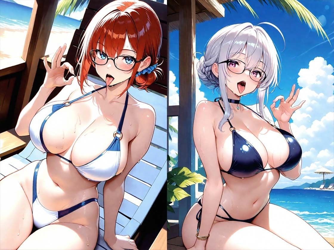 海水浴場の誘惑お姉さんには勝てません！！ 夏の思い出が刺激的すぎ！  サービス精神が旺盛すぎる件 - サンプル画像 2