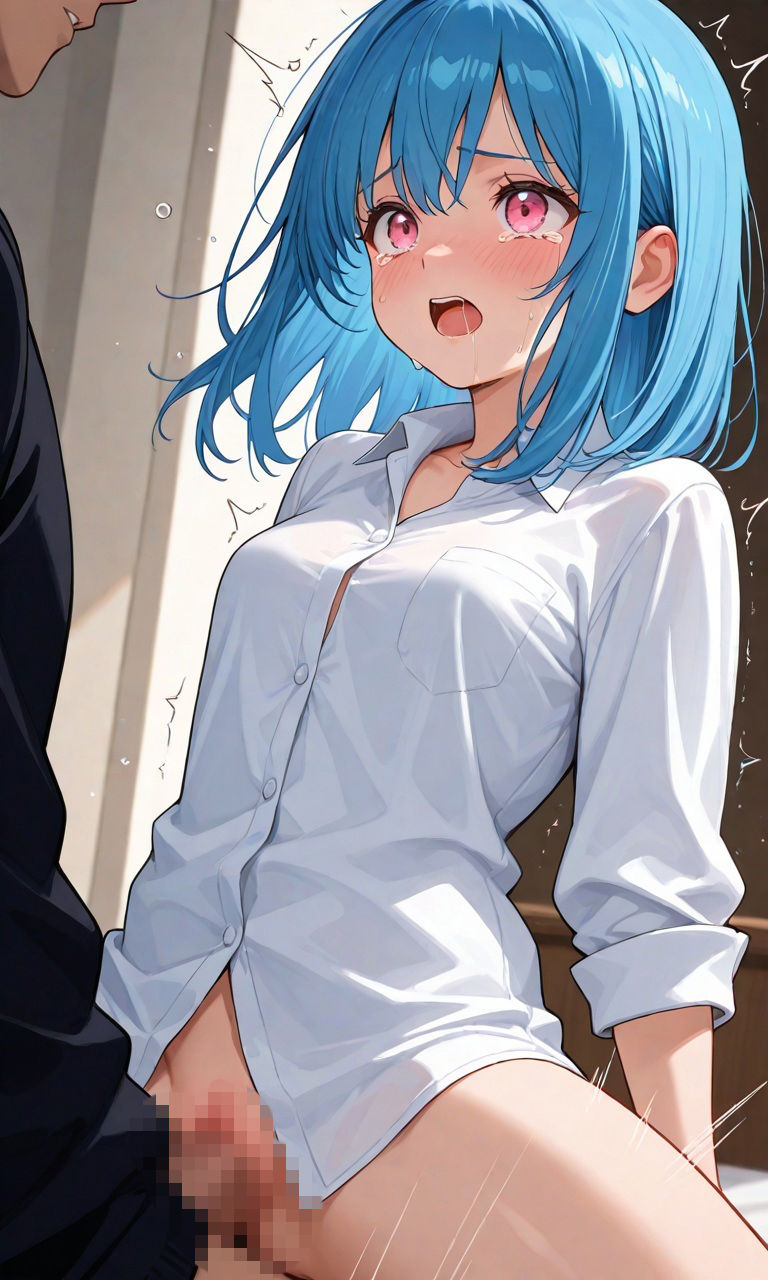 この娘を〇そう！裸Yシャツ青髪っ娘！！全裸もあるよ。 - サンプル画像 1