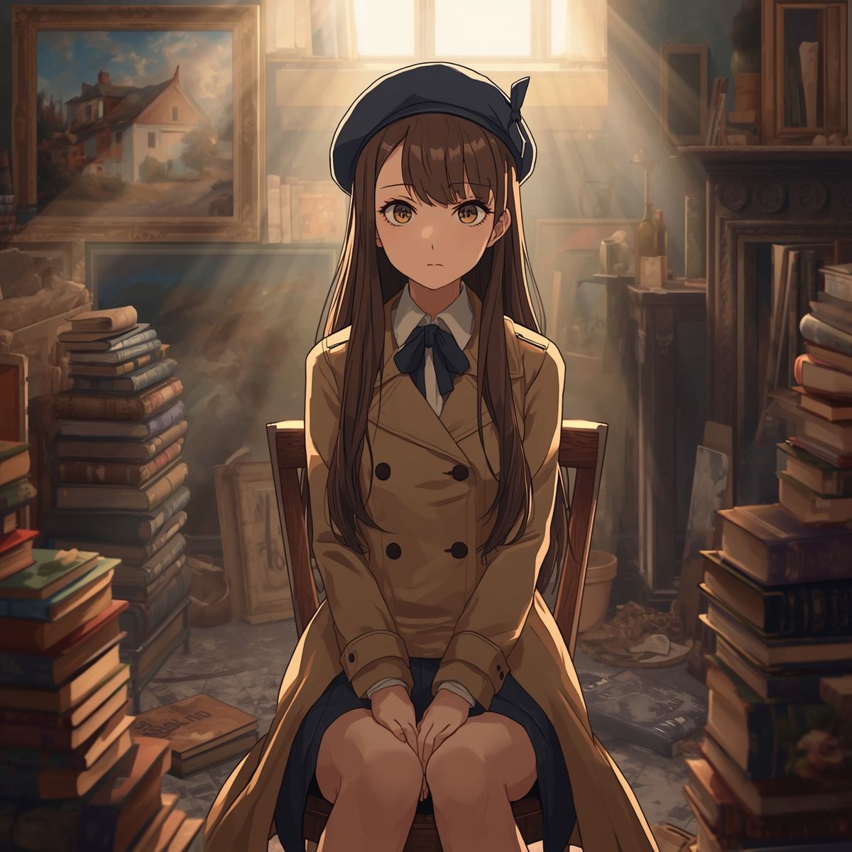 【AIイラスト集】NOSTALGIA II - 硝子越しのソワレと密やかな書架 - - サンプル画像 5