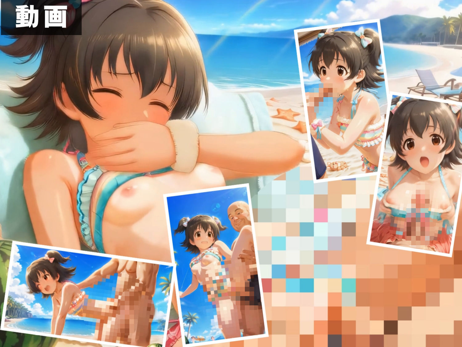 【エロアニメ＆イラスト集セット作品】ア●ドルマスター 〜砂浜で犯●れるアイドルたち〜 - サンプル画像 10