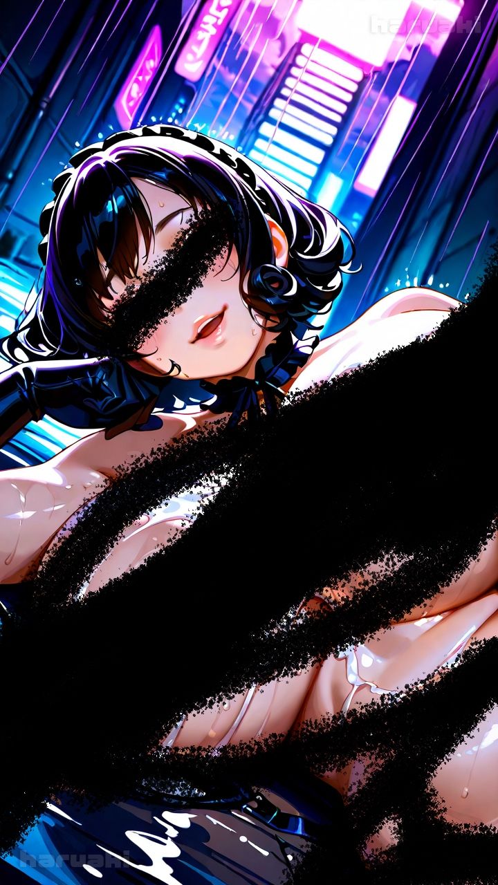【AIアニメ巨乳美女写真集】Vol.16路地で出会ったふわふわ系ゴスロリ山口さんのおっぱいバトル - サンプル画像 5