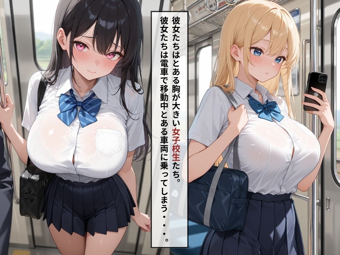 女子校生肉便器〜とある爆乳女子校生らが性処理化し快楽堕ちしていく:痴●電車編〜 - サンプル画像 1