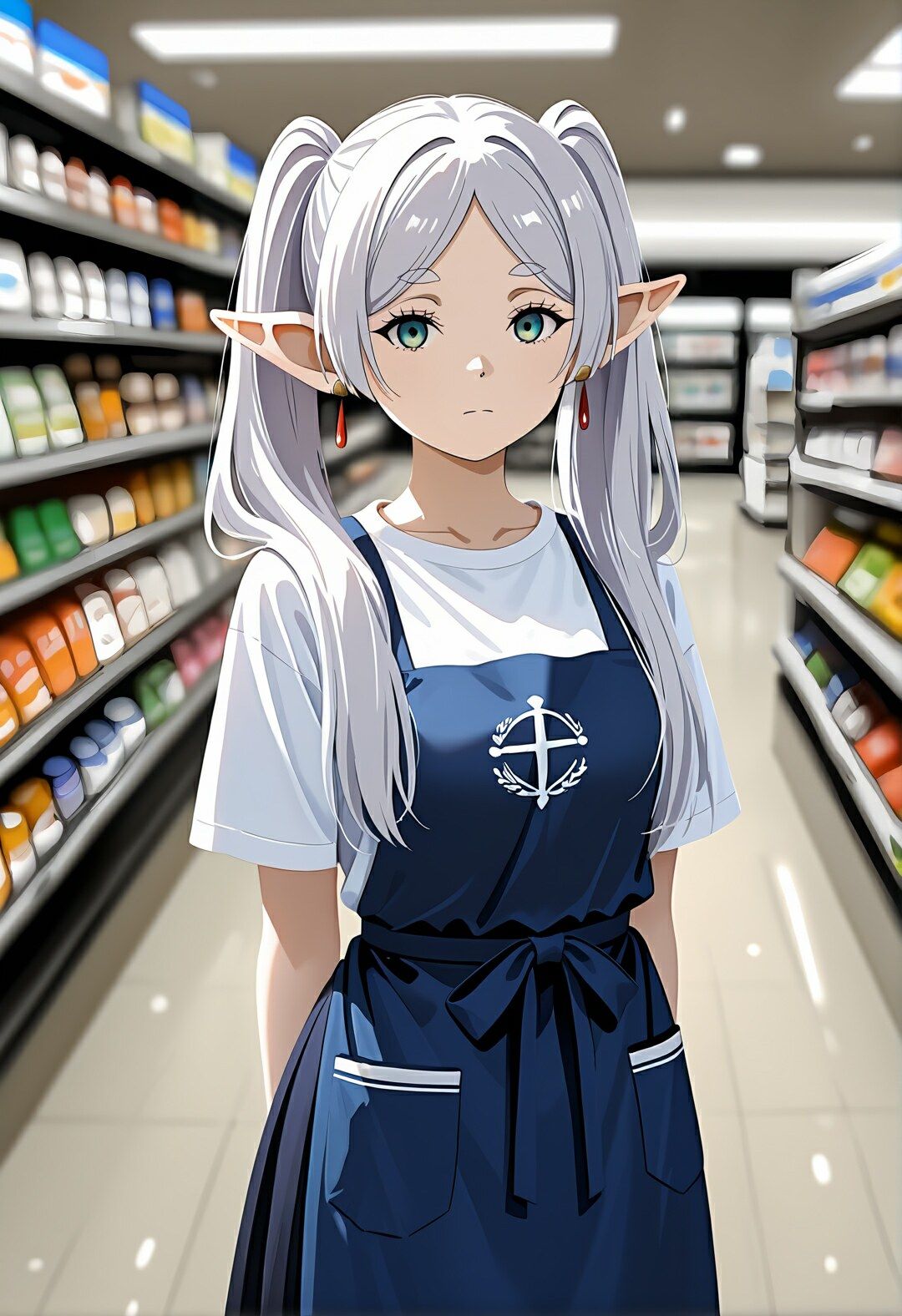 コンビニのフ〇ーレン 〜催●店長に犯●れ続ける白髪エルフ〜 - サンプル画像 1