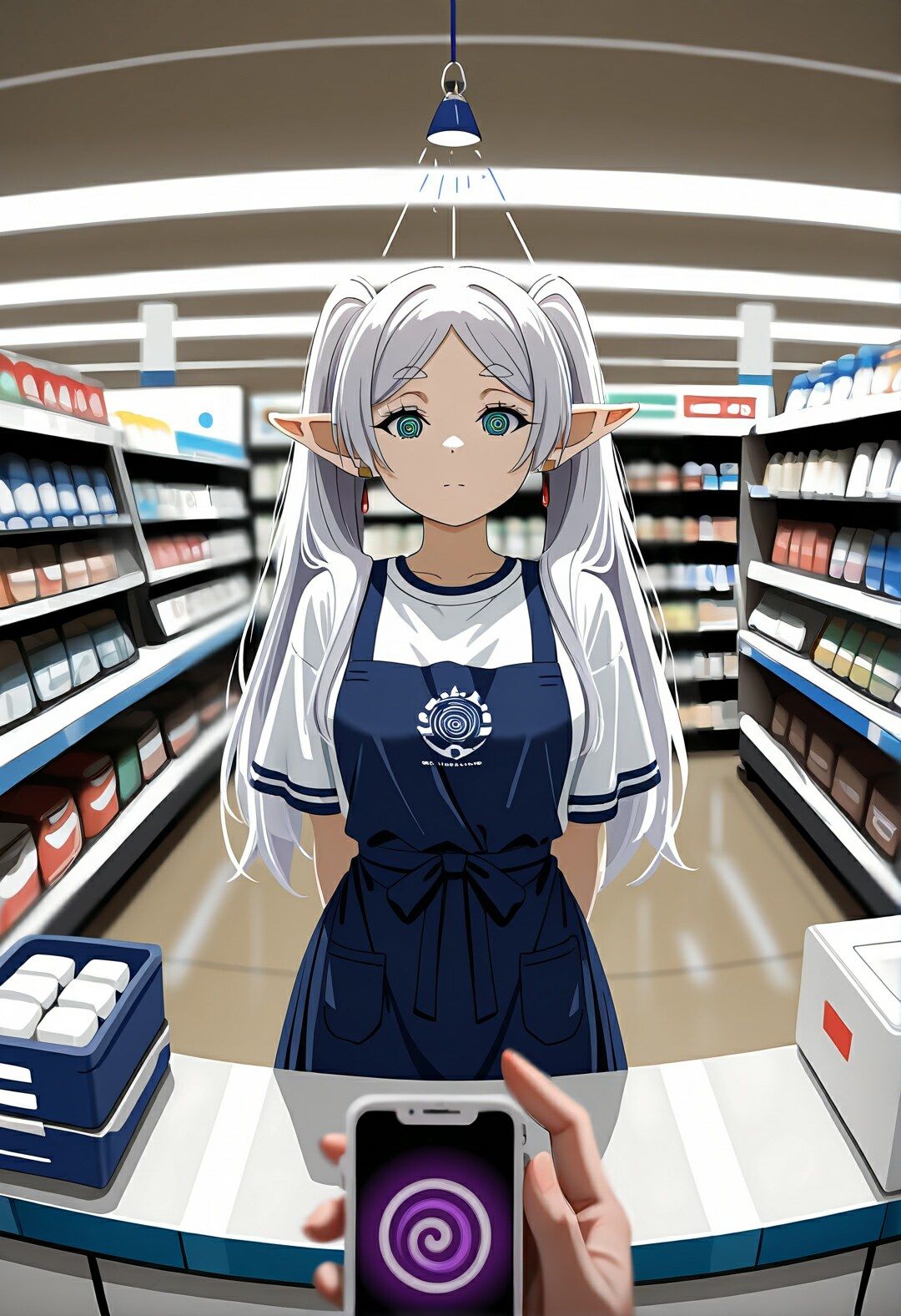 コンビニのフ〇ーレン 〜催●店長に犯●れ続ける白髪エルフ〜 - サンプル画像 4
