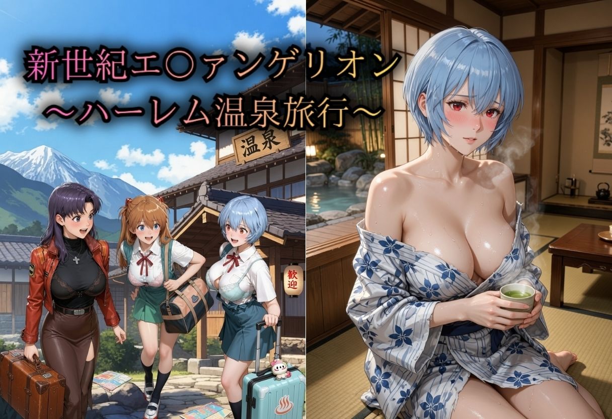 女湯に侵入したオジサンに何度もがん突きされる新世紀エ〇ァンゲリオン（ハーレム温泉旅行） - サンプル画像 1