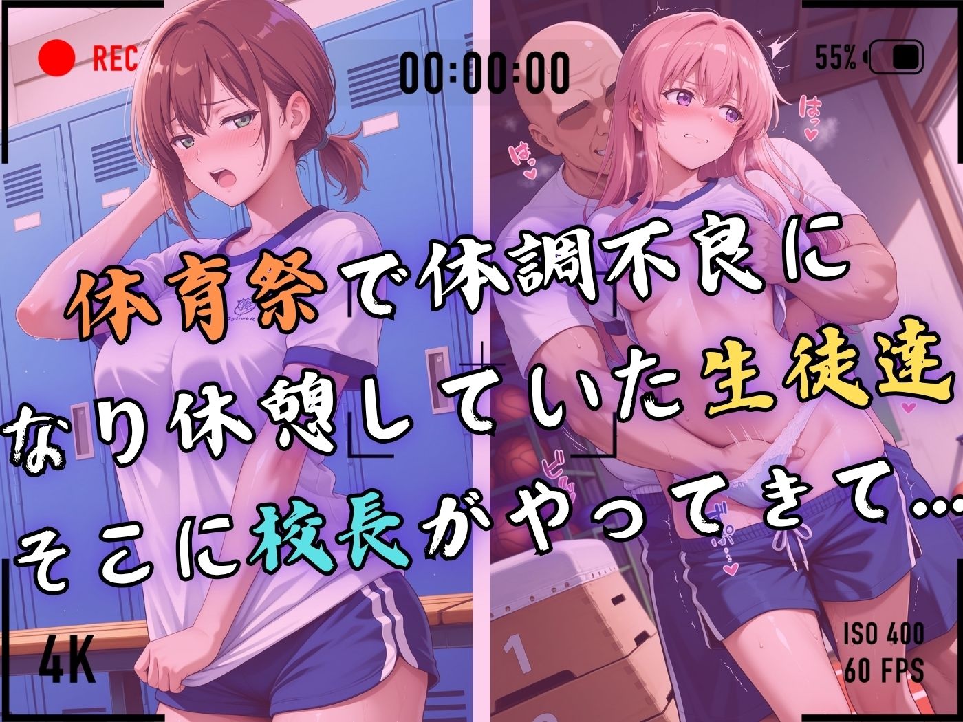【4Kイラスト】1万3000人の生徒を抱いた校長による女子生徒への性指導（体育祭編） - サンプル画像 4