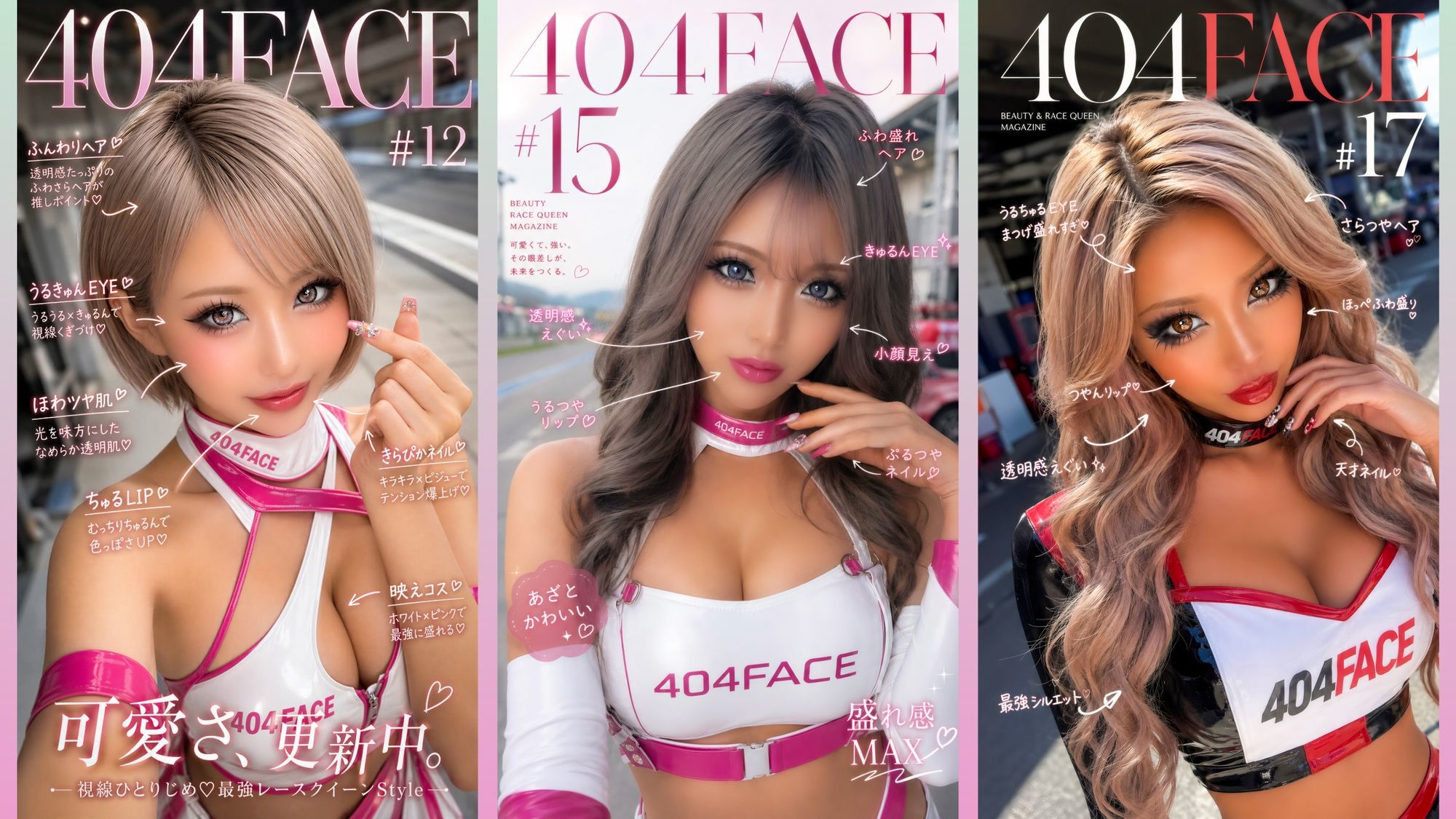 【404FACE】GARQUEEN ド派手メイクの最強レースクイーンギャルに大量顔射！☆48人☆【4K超高画質動画】Facial Compilation - サンプル画像 3