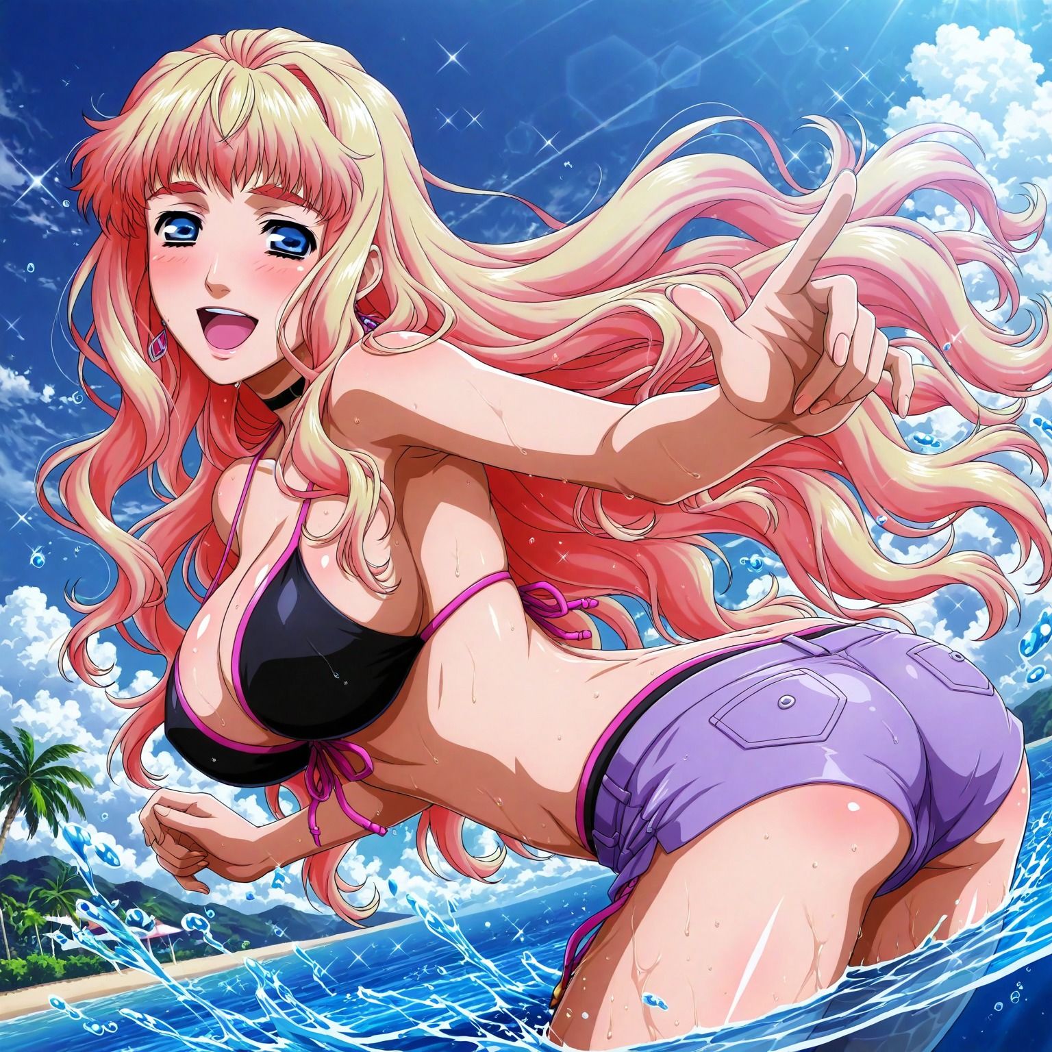 真夏の物語〜銀河の妖精シェリル・〇ーム、海でイチャラブ編〜 - サンプル画像 1