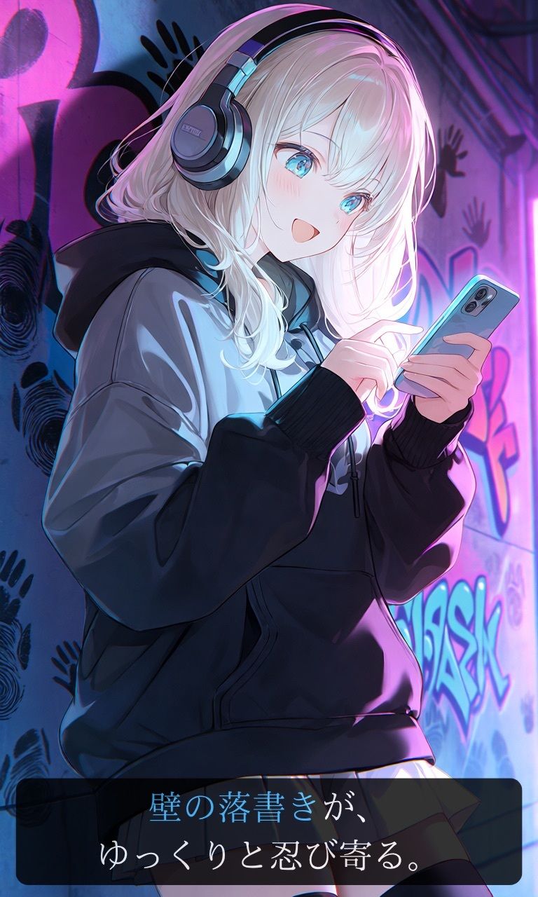 【豪華版】ダーク・グラフィティ-ストリート系少女、黒い落書きに呼吸を奪われる裏路地-【ニーソックス/首絞め/拘束/絶対領域/美少女】 - サンプル画像 3