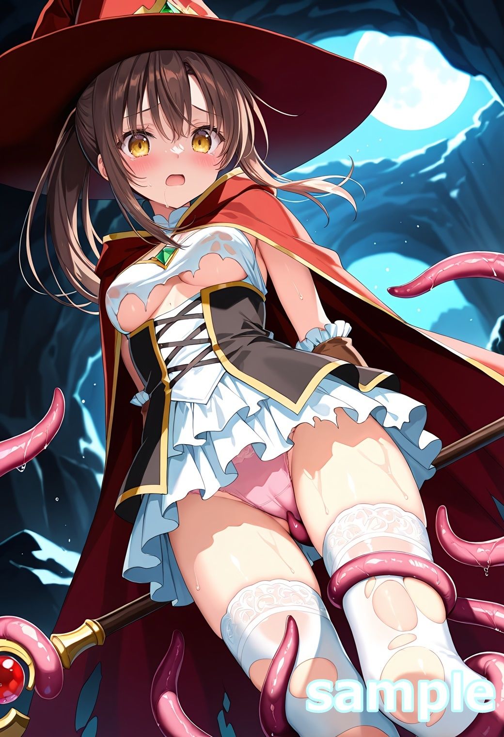 触手でピンチ！ 〜魔法使いの少女に這い寄るぬるぬる〜 - サンプル画像 9