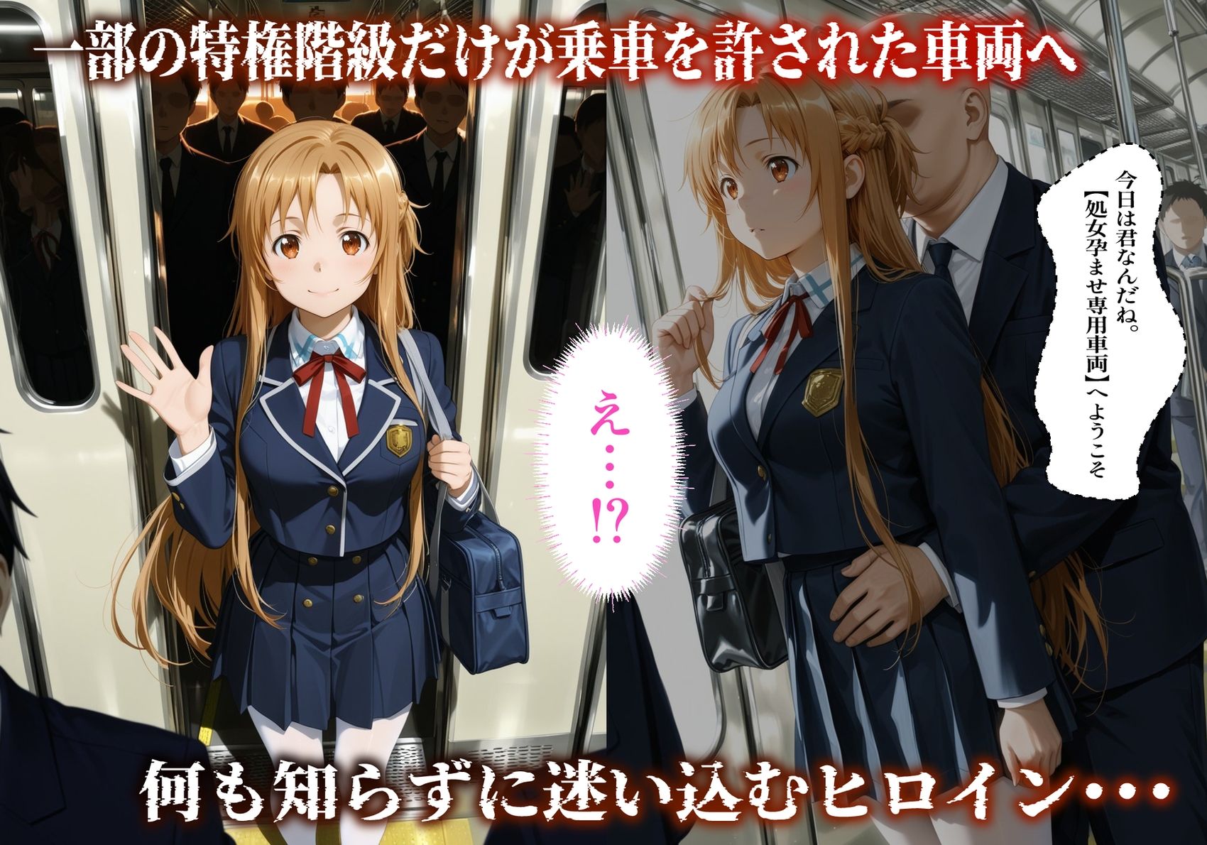 【処女孕ませ専用車両】連続中出しで肉便器化したヒロイン  -結〇明日奈- - サンプル画像 3