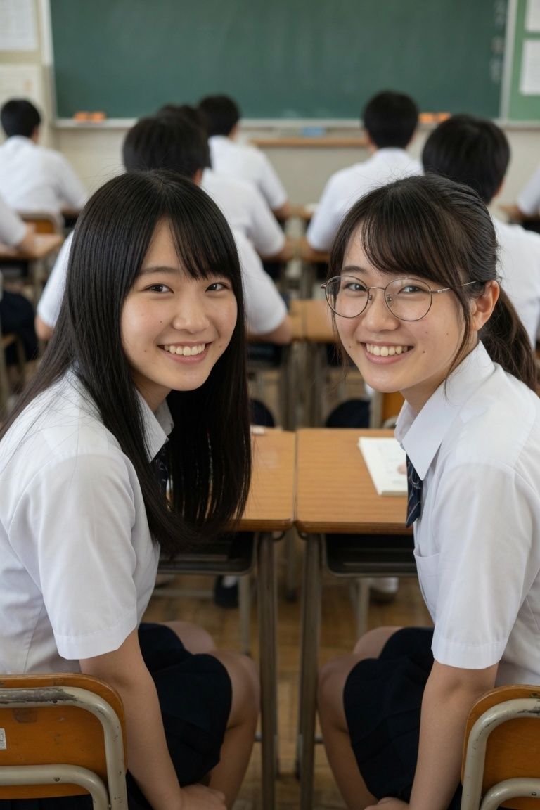 【実写】孕ませ教室 - 僕が孕ませるクラスメイトの二人【一部セリフつき】 - サンプル画像 1