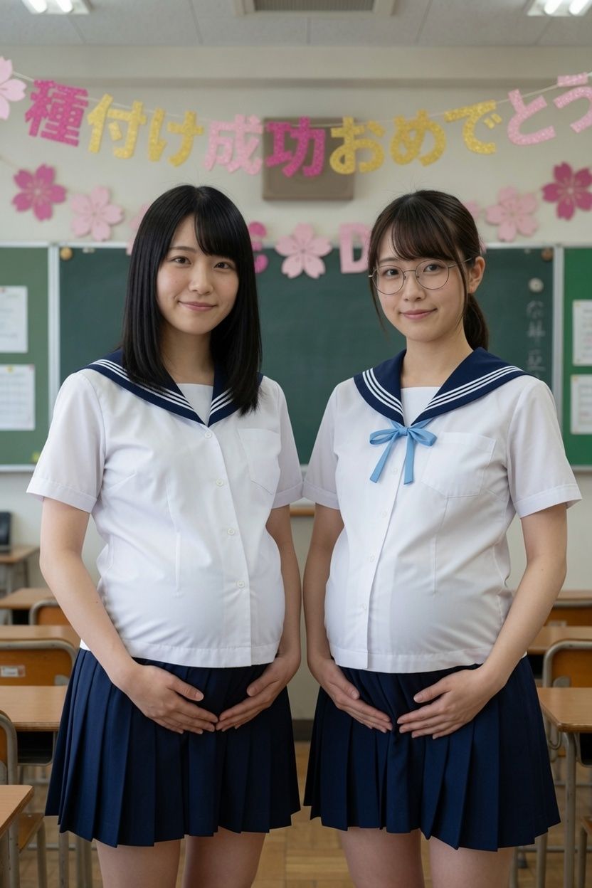 【実写】孕ませ教室 - 僕が孕ませるクラスメイトの二人【一部セリフつき】 - サンプル画像 2
