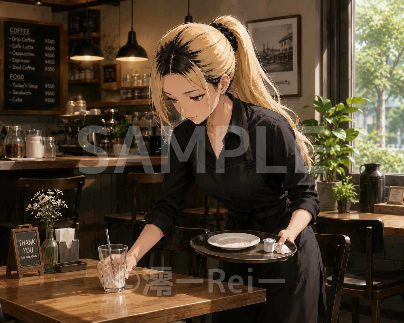 カフェの女性たち - サンプル画像 2