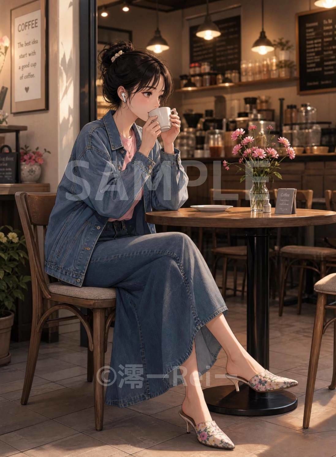 カフェの女性たち - サンプル画像 3