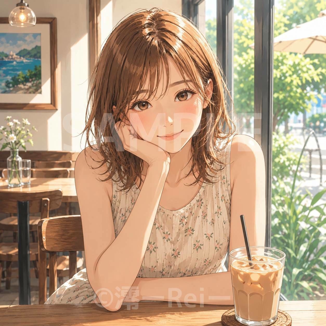 カフェの女性たち - サンプル画像 5