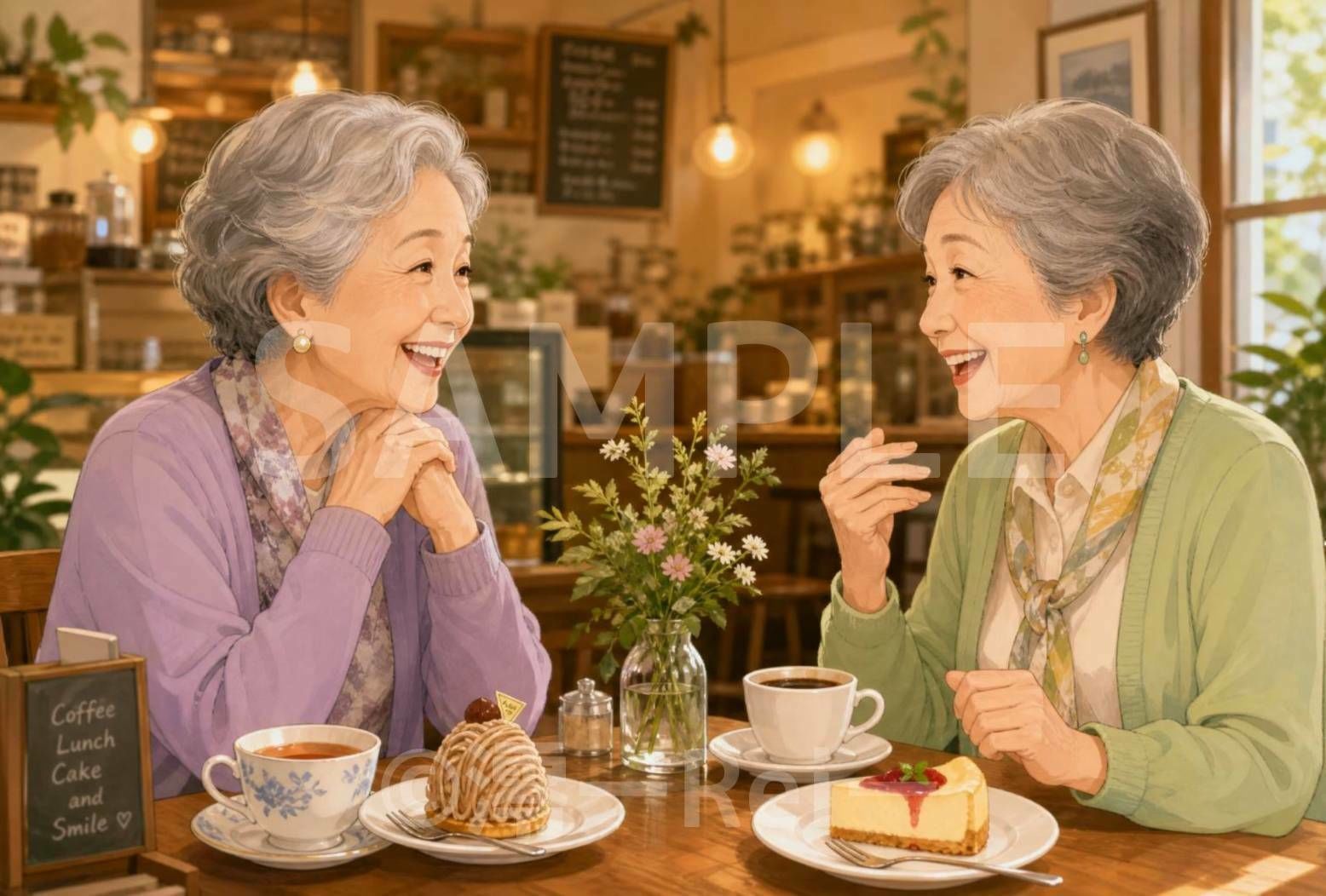 カフェの女性たち - サンプル画像 6