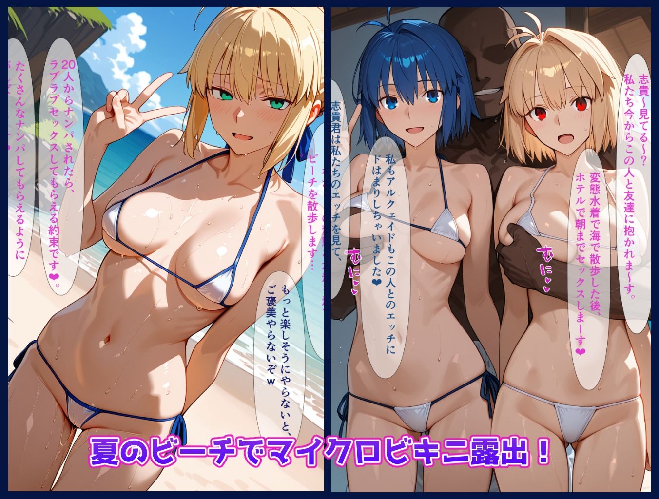 いいなり奴●型月女子〜マイクロビキニで寝取られ露出＆SEX編〜 - サンプル画像 1