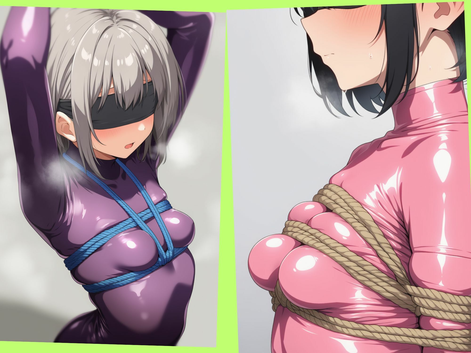 ボディスーツでおっぱいを縛られている女の子 - サンプル画像 3