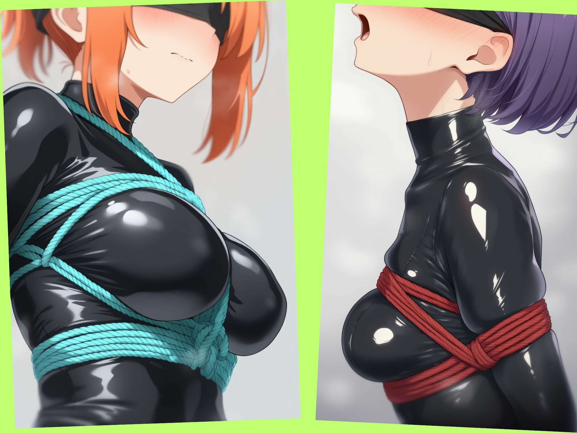 ボディスーツでおっぱいを縛られている女の子 - サンプル画像 5