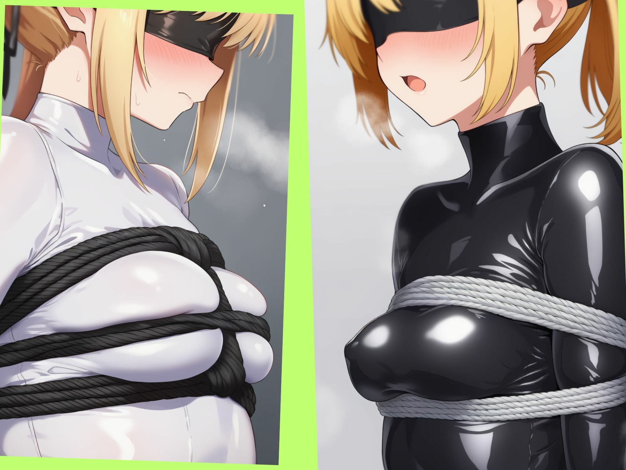 ボディスーツでおっぱいを縛られている女の子 - サンプル画像 9