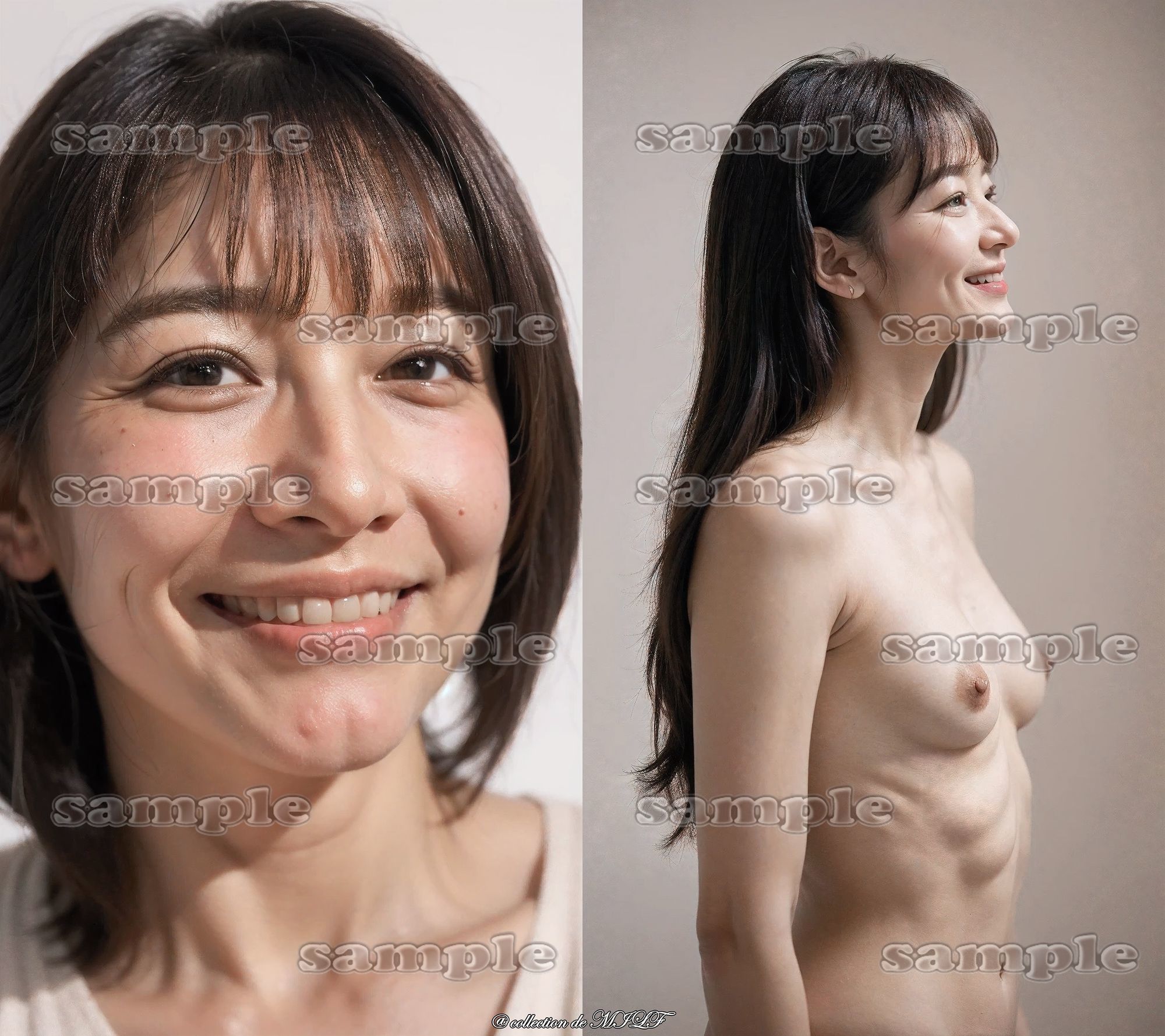 【AIグラビア】熟女の素顔と着衣姿 - サンプル画像 2