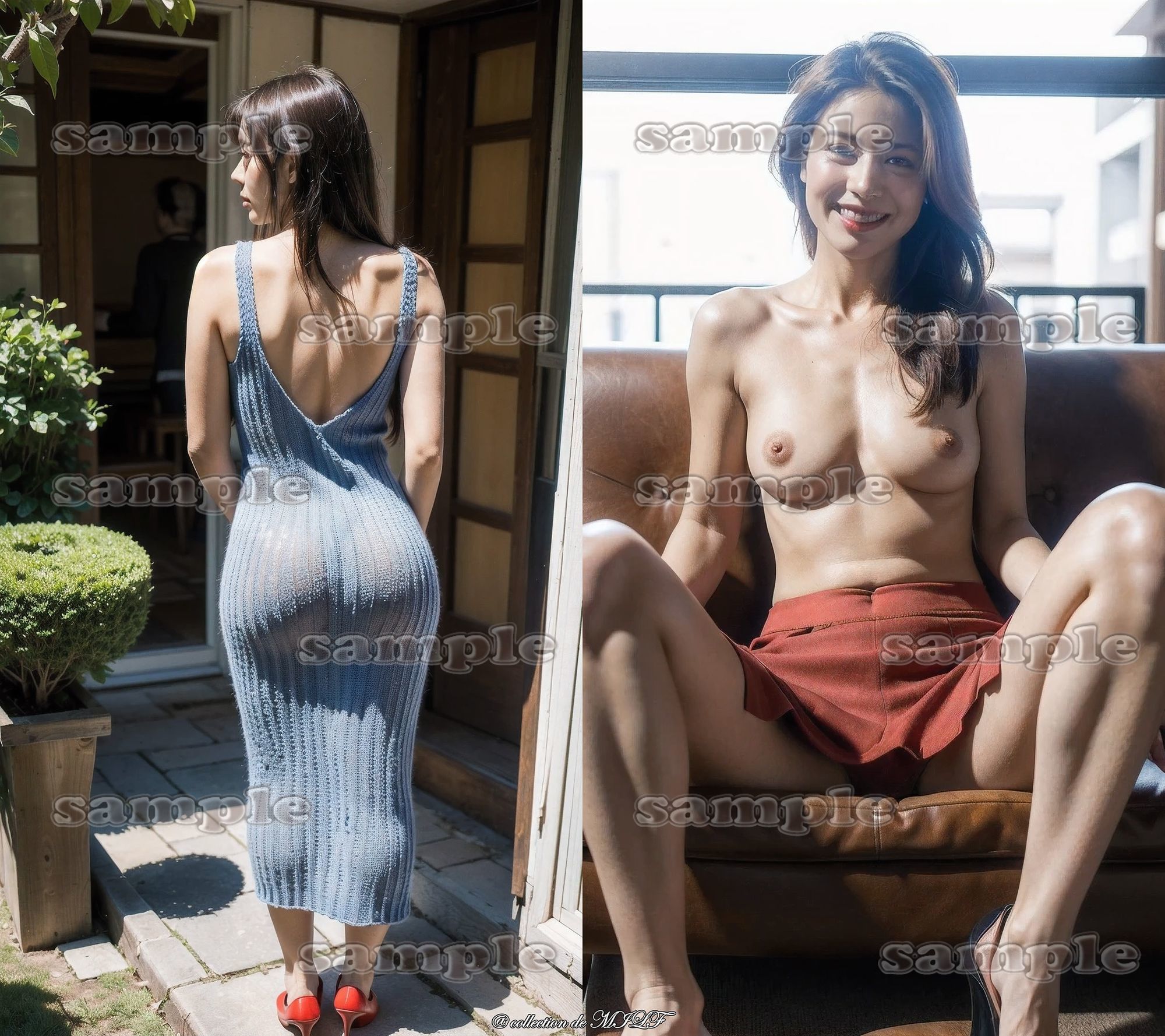 【AIグラビア】熟女のヒップとトップレス姿 - サンプル画像 6