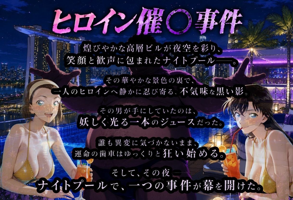 ナイトプールで堕ちた夏 〜黄ビキニの巨乳美女が太った男の催？？媚？？で連続中出しされるまで〜 - サンプル画像 1