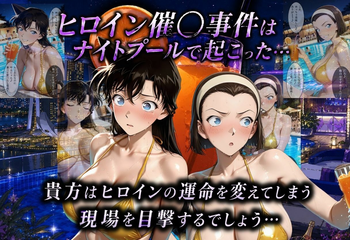 ナイトプールで堕ちた夏 〜黄ビキニの巨乳美女が太った男の催？？媚？？で連続中出しされるまで〜 - サンプル画像 3