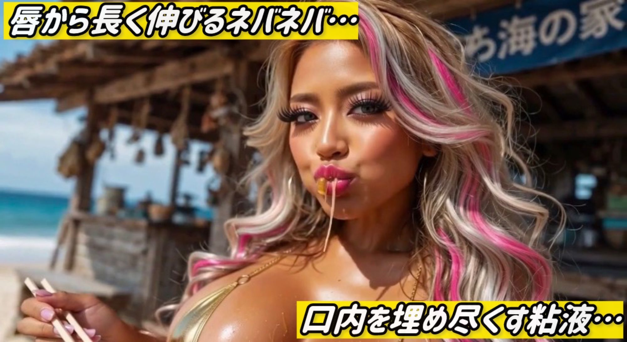 ギャルだらけの納豆早食い大会〜ネバネバ糸引き口元鑑賞＆シャワー室盗撮おまけ付き〜 - サンプル画像 2
