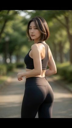 ショートヘアのレギンスお姉さんのパンチら撮影会 - サンプル画像 1