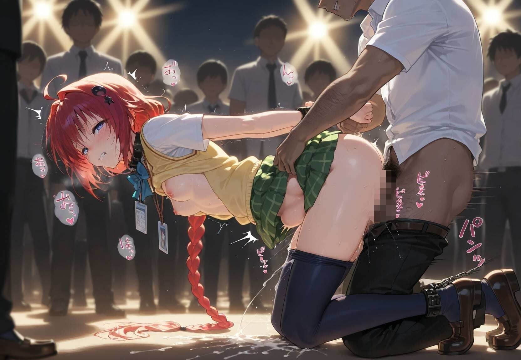清楚JK彼女が文化祭で「全員の精液受けます」って公衆便器化www T〇LOVEる - サンプル画像 4
