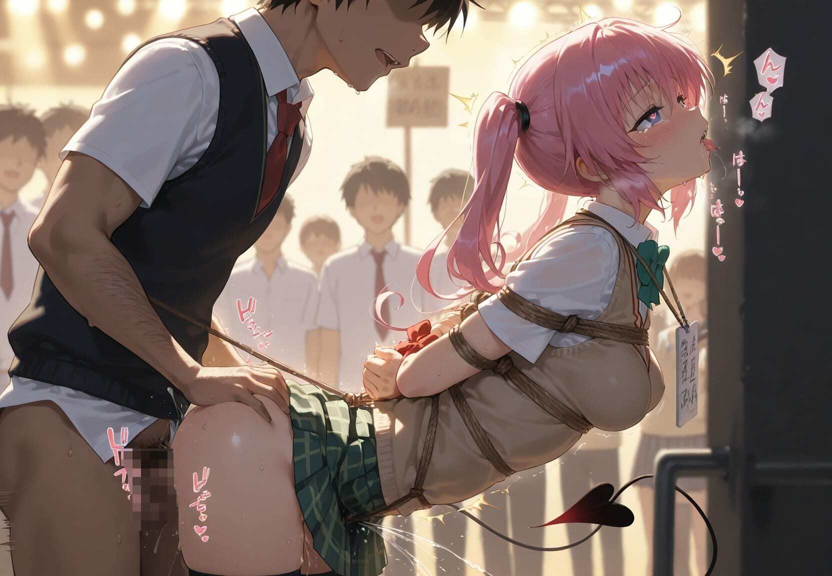 清楚JK彼女が文化祭で「全員の精液受けます」って公衆便器化www T〇LOVEる - サンプル画像 7