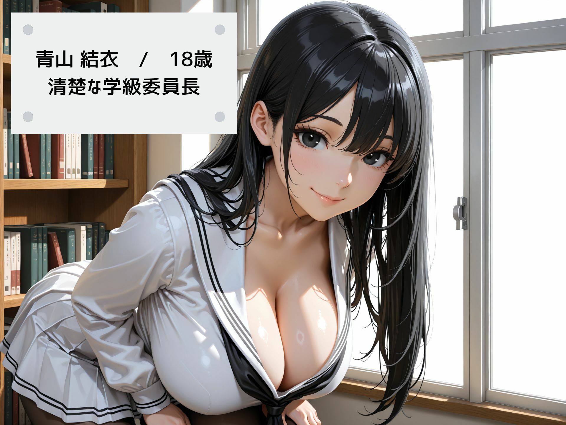 【4K高画質】清楚な巨乳JKの弱みを握り教室で秘密のセックス！ 制服はだけて乱れまくり！ - サンプル画像 1